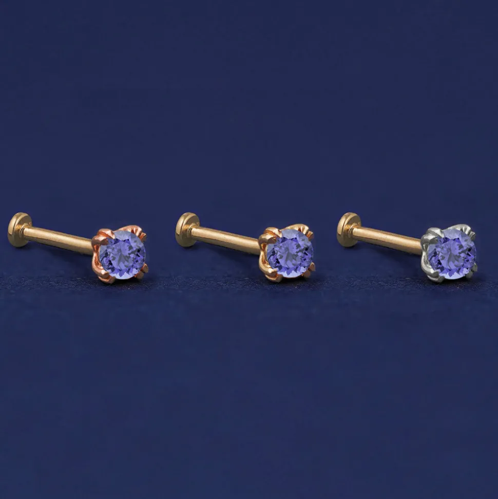 Tanzanite Flatback Piercing