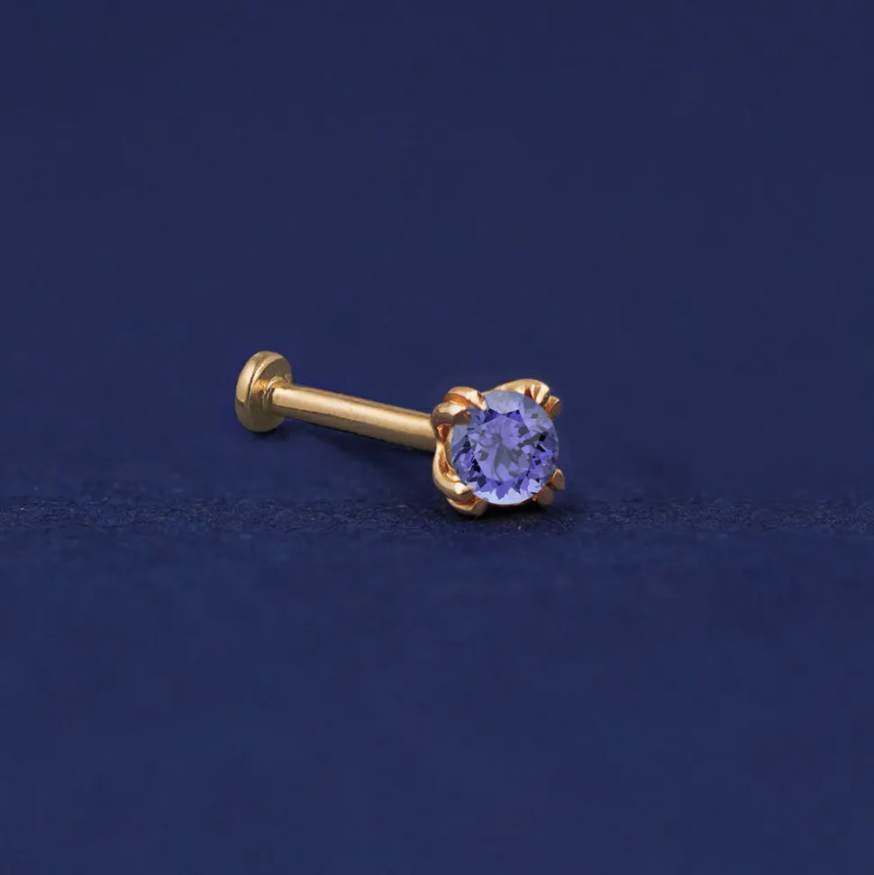 Tanzanite Flatback Piercing