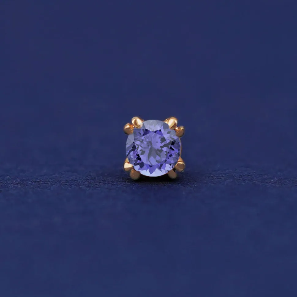 Tanzanite Flatback Piercing