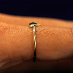 Trillion Black Diamond Ring