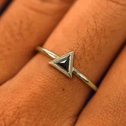 Trillion Black Diamond Ring