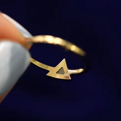 Trillion Black Diamond Ring