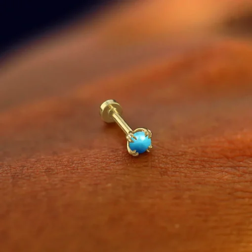 Turquoise Flatback Piercing