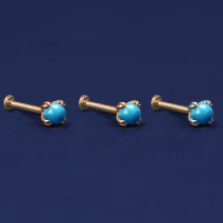 Turquoise Flatback Piercing