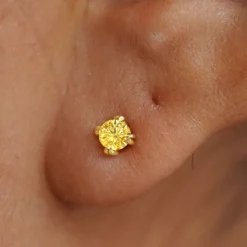Yellow Diamond Earring