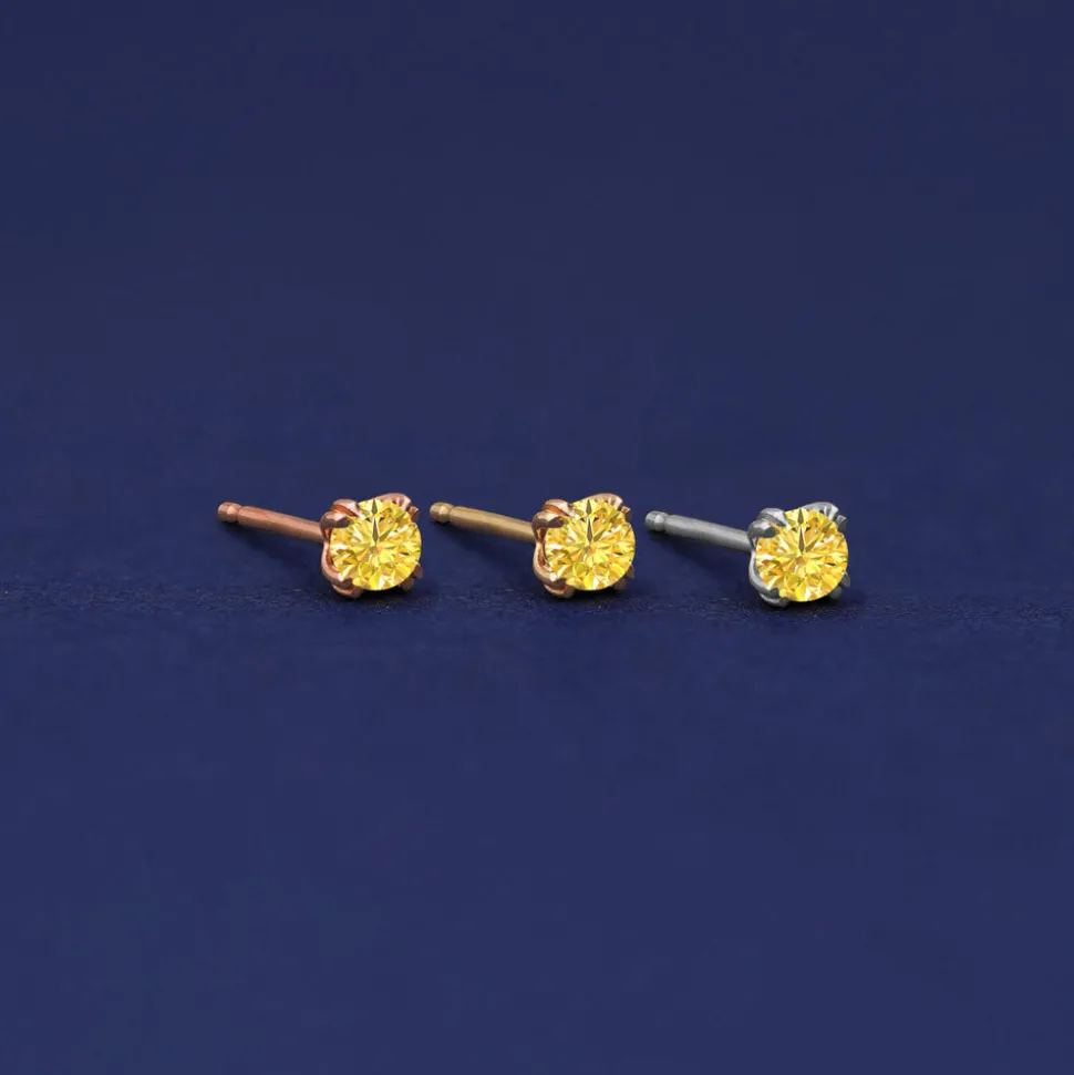 Yellow Diamond Earring