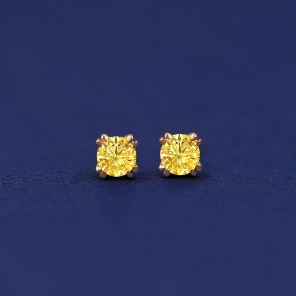 Yellow Diamond Earring
