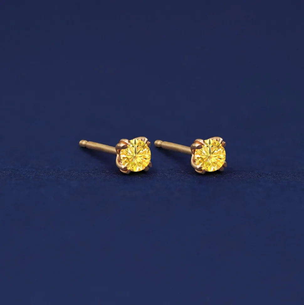 Yellow Diamond Earring