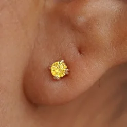Yellow Diamond Earring