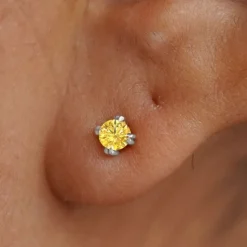 Yellow Diamond Earring